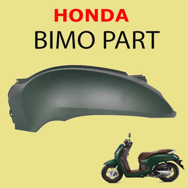 Cover Body Kiri Hijau Doff Honda Scoopy 2022 K2F - 83600 K2F N00 YE ORIGINAL
