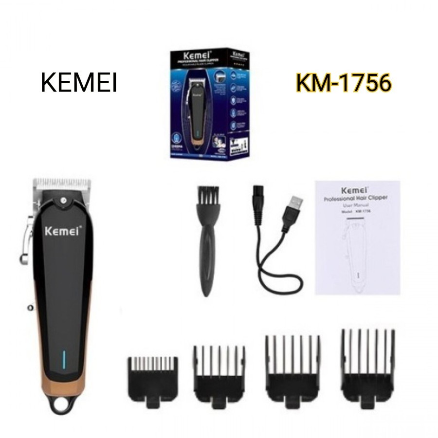 KEMEI KM-1756 ALAT CUKUR RAMBUT PROFESIONAL HAIR CLIPPER BERGARANSI