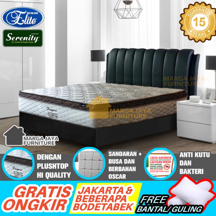 springbed set elite serenity plushtop divan + sandaran bedset