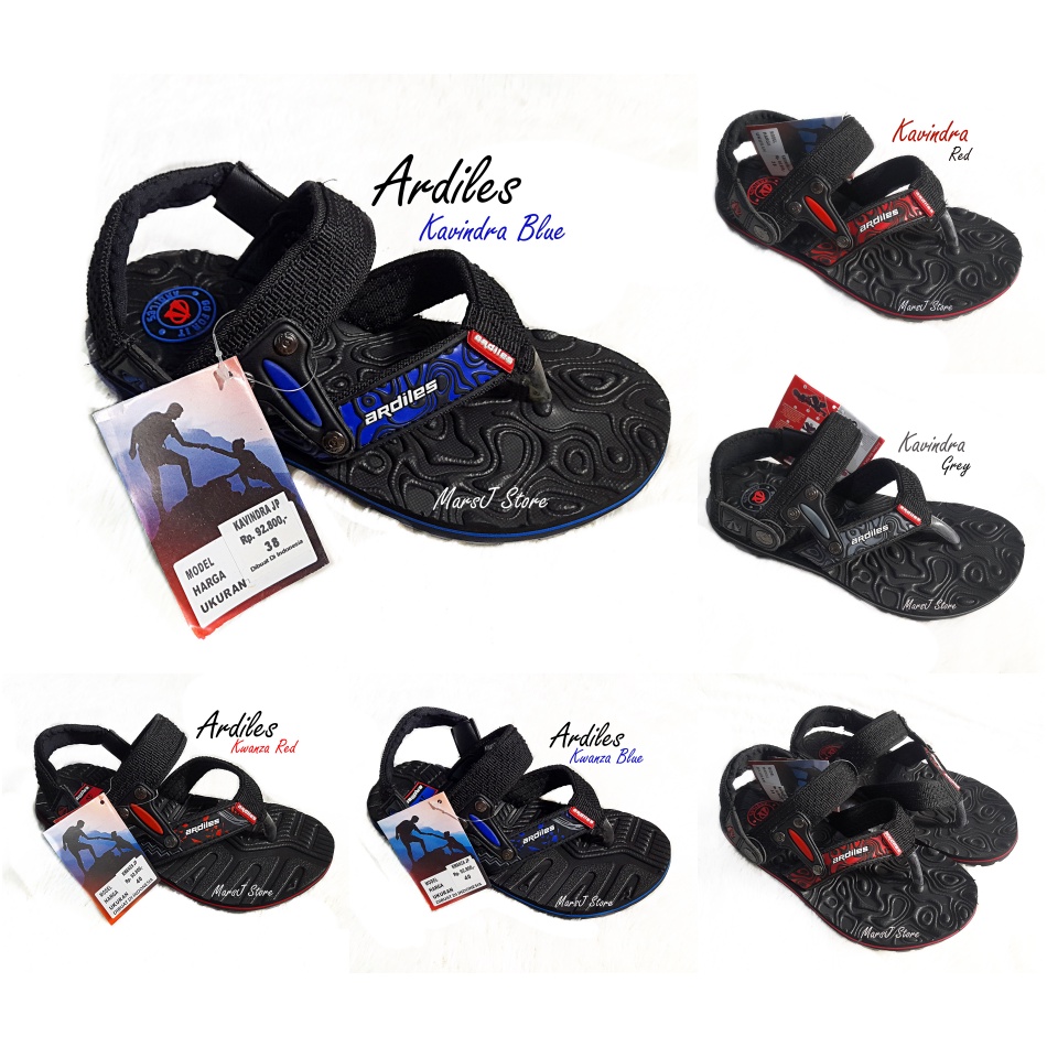 ARDILES SANDAL GUNUNG JEPIT KAVINDRA KWANZA ARGENTINA (Black grey red blue)