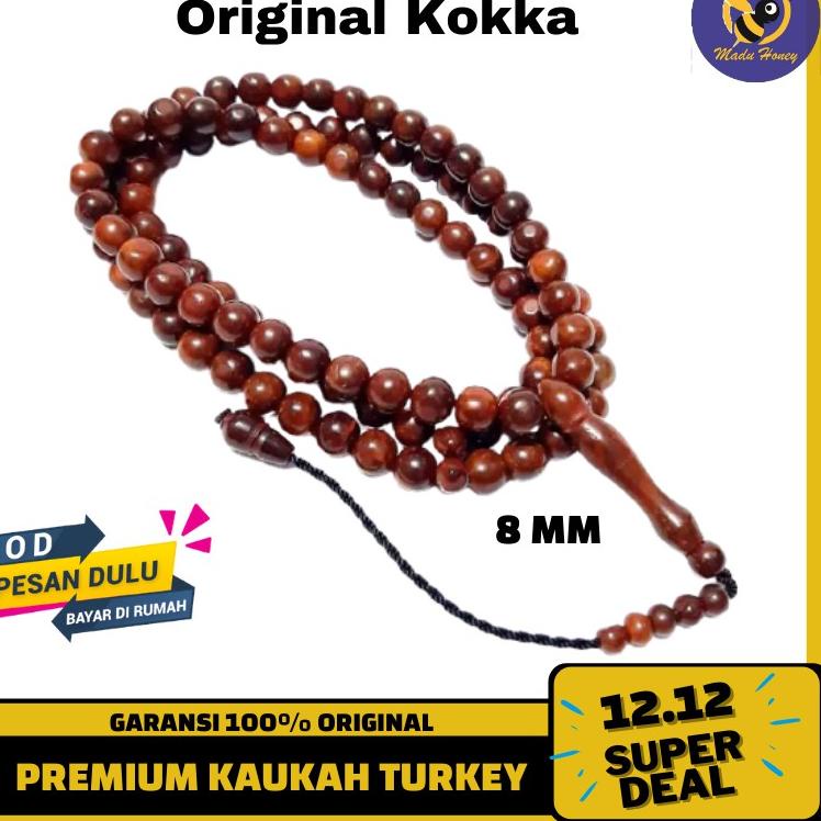 KTK.20Fe23ᶜ ▫ Tasbih Kokka Kaukah Besar 8mm Asli Kayu Kaokah Kaoka Koka Berkulatias Bergaransi