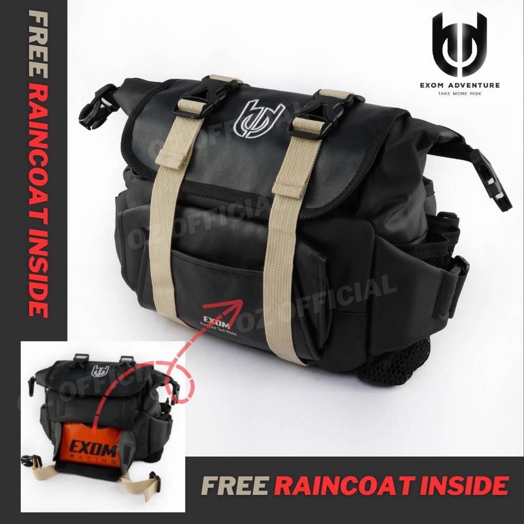 EXOM ADVENTURE - RCS 02 FREE JAS HUJAN TAS WAISTBAG MOTOR TRAIL SPORT MOTOCROSS ADVENTURE RACING END