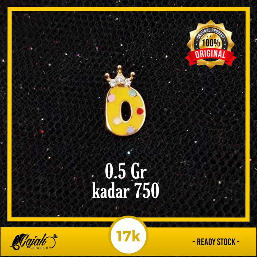 Liontin Huruf ABJAD 0.5 Gram Kadar 750 - 1338