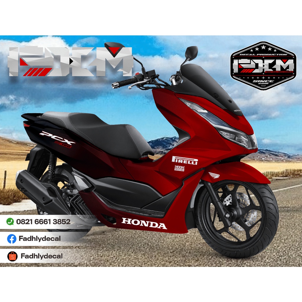 Decal PCX 160 fullbody gradiasi MErah Hitam elegan keren dengan pilihan warna lain