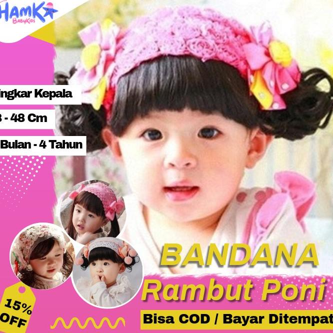 MURAH BANGET Bandana Bando Wig Aksesoris Bondu Topi Bayi Rambut Poni Kepang Palsu Anak Bayi Baby Bal