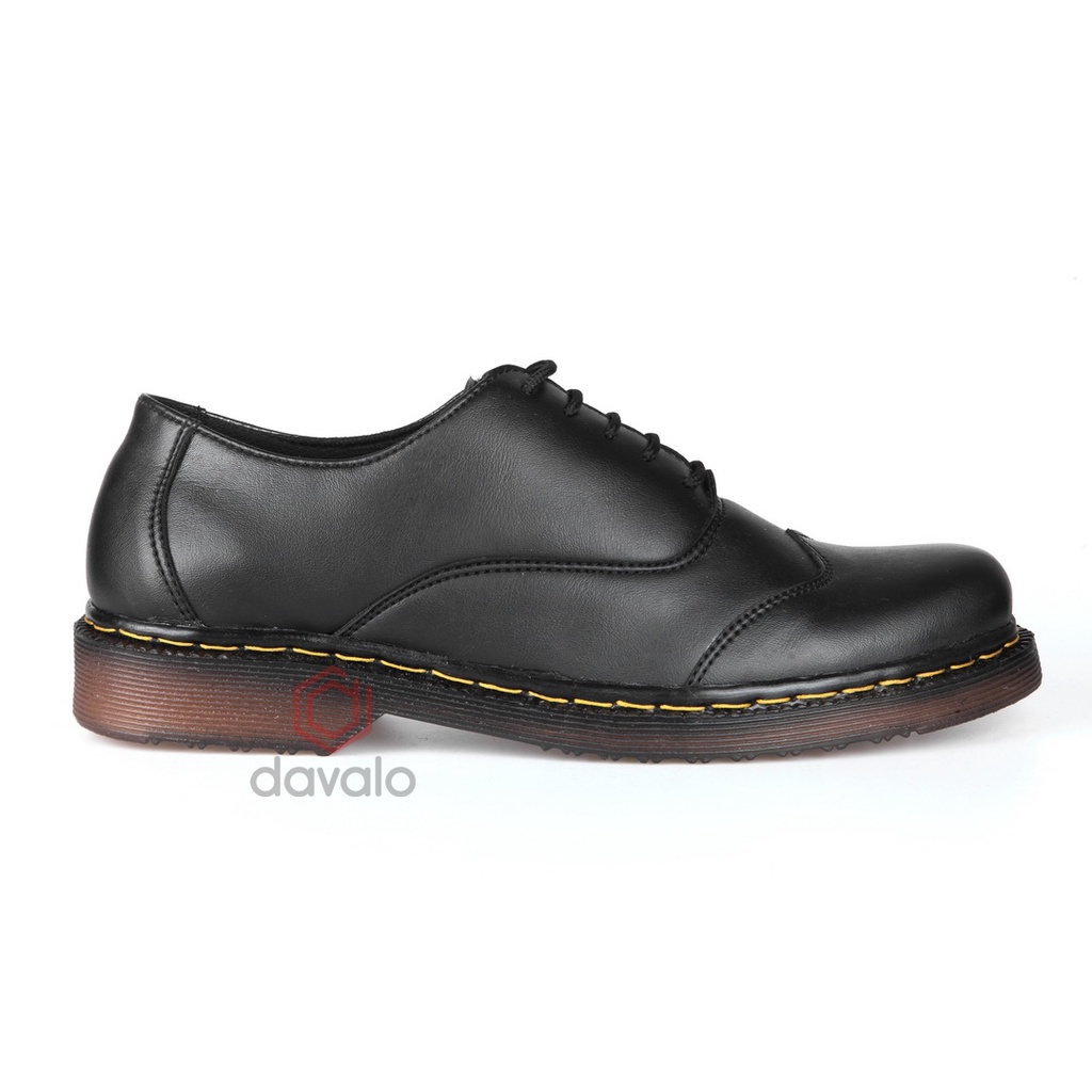 davalo Sepatu Kerja Pria Casual Pantofel Formal Docmart Dokmar HItam