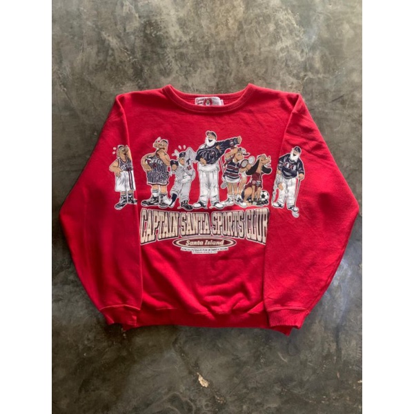 Sweater Vintage Captain Santa - Crewneck Second Pria Wanita