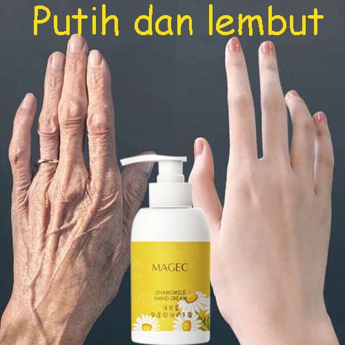 Whitening Hand Cream Chamomile Krim Tangan Krim Tangan 200ml Pemutih Pelembab Krim Tangan Anti Penuaan Kering Halus Moisturizing Nourishing Fragrance