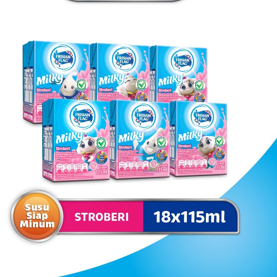 

♖ Frisian Flag UHT Milky Strawberry 115ml x 18 ♡