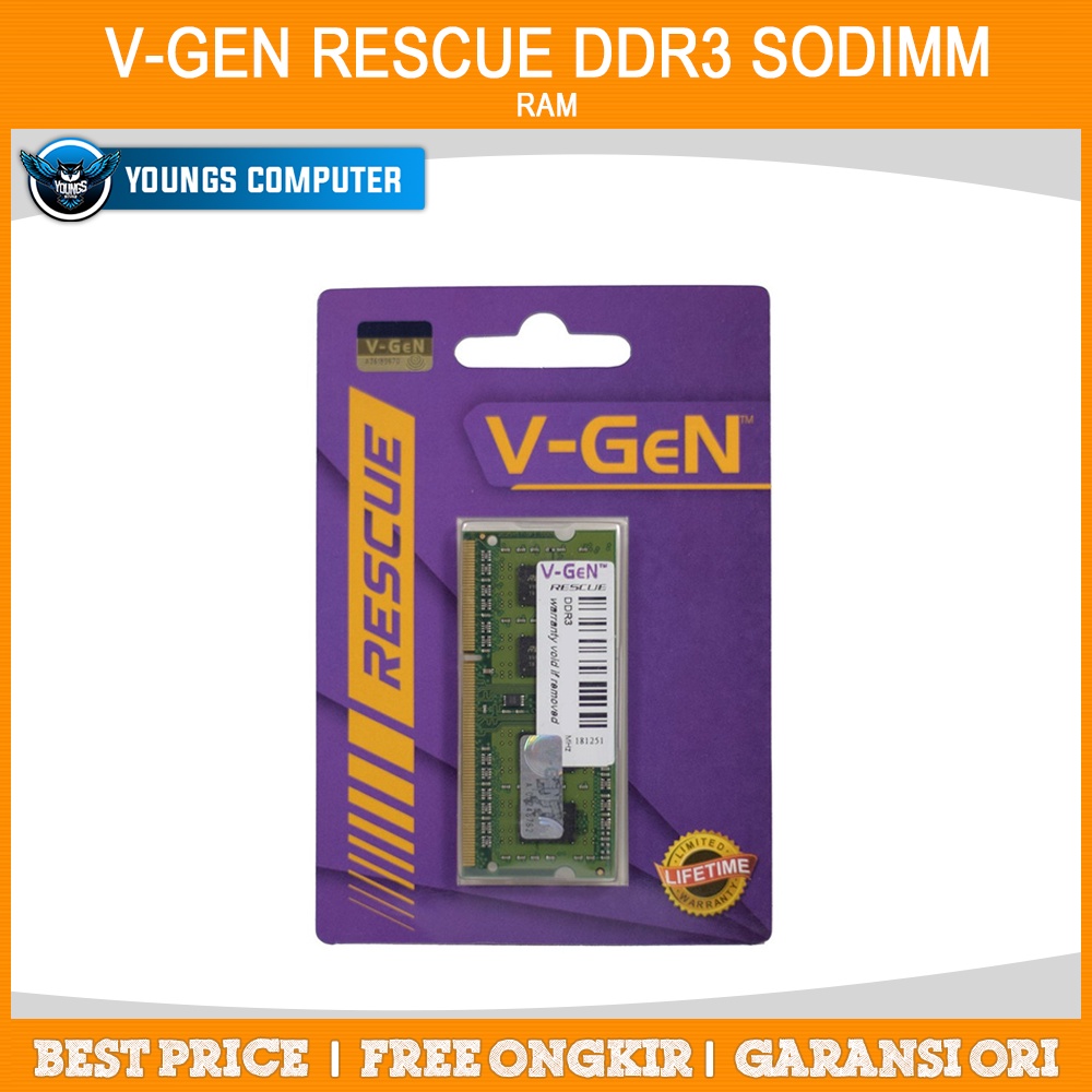 RAM LAPTOP V-GEN RESCUE 8GB DDR3 PC-12800 / 1600 SODIMM VGEN