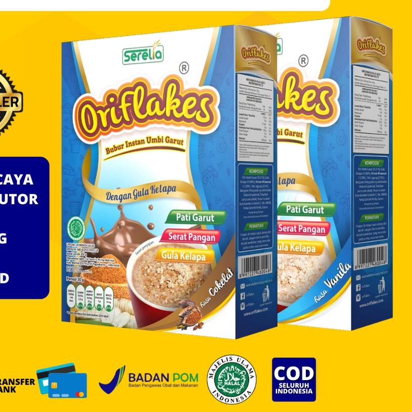 

➭ ORIFLAKES SLIM Sereal Umbi Garut 350gram ➢