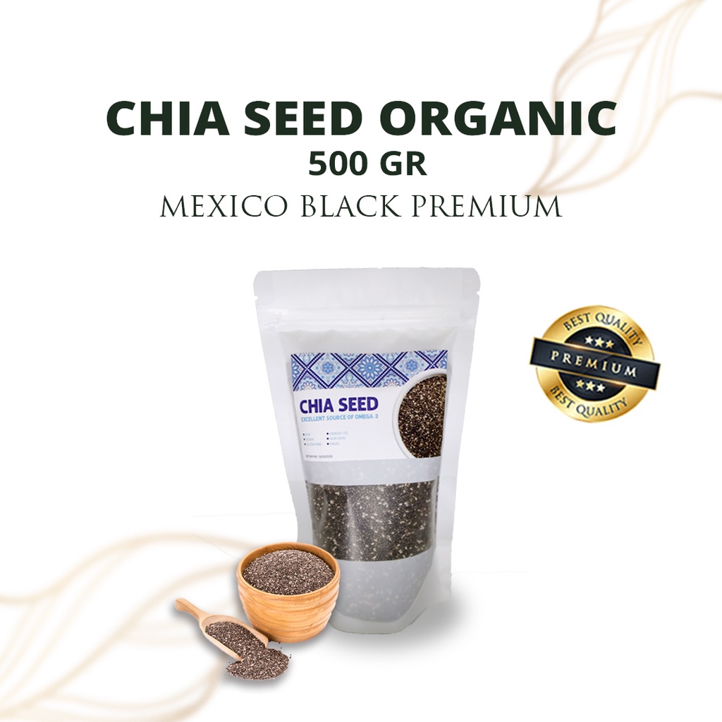 organic chia seed 500gr premium original non GMO cia seed mexico black chia seed chiaseed asli