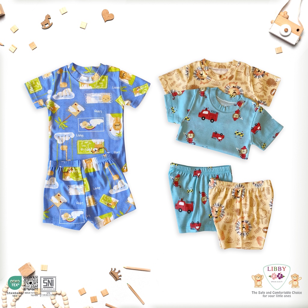 Libby Setelan Oblong Tipis Pendek - Rib Cotton Oblong Pendek Celana Pendek Motif SNI