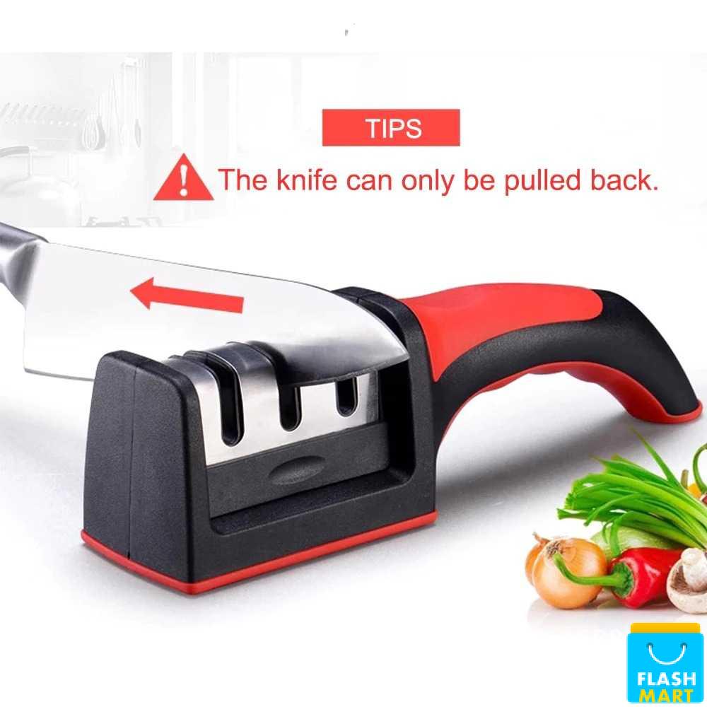 Flashmart Pengasah Pisau Dapur Knife Sharpener 3 Slot - DL-685