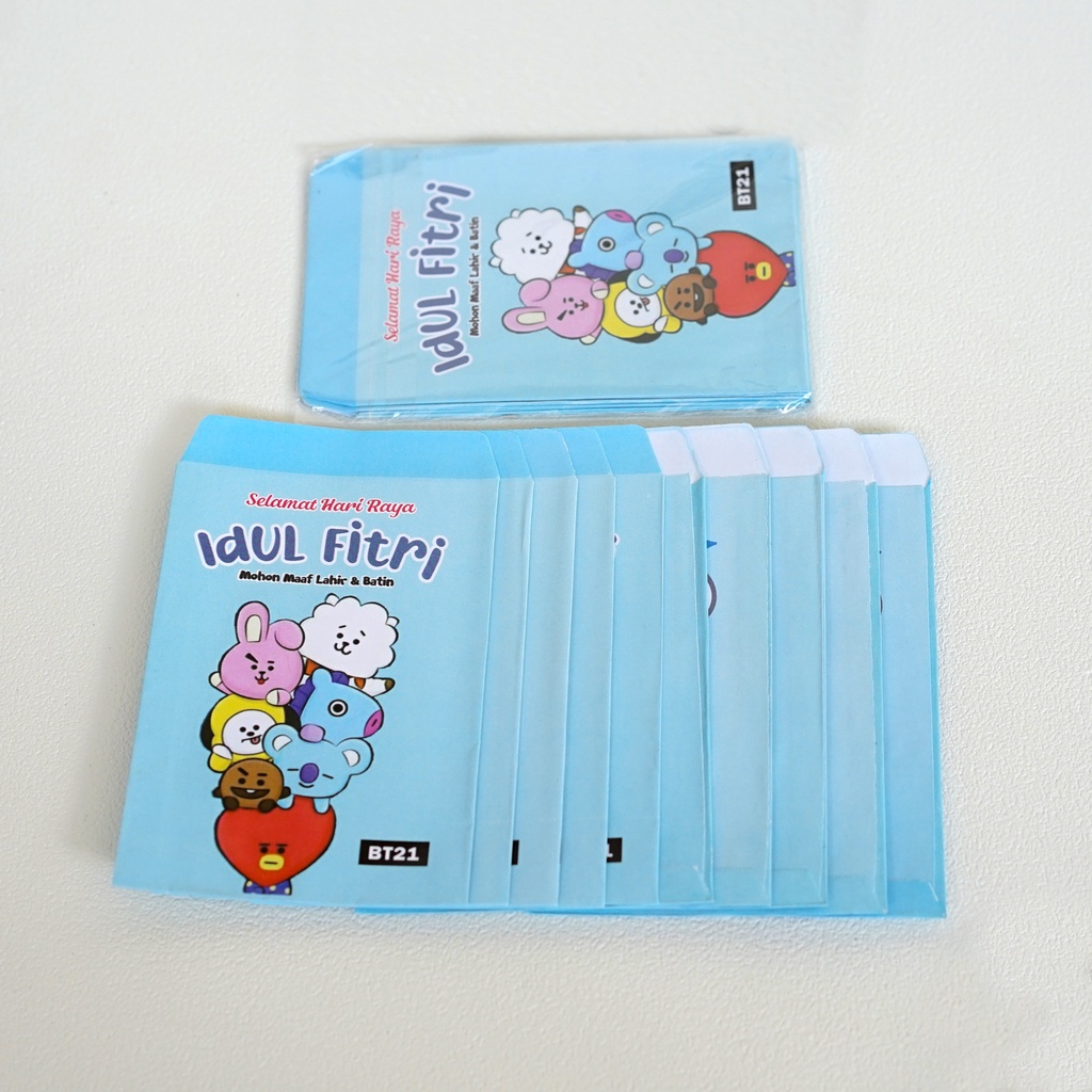 

MOTIF BTS BT21 AMPLOP PREMIUM LEBARAN ECER MEDIUM