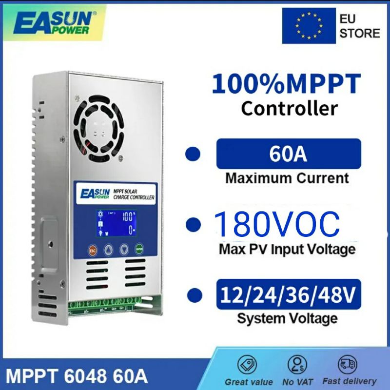 ORIGINAL MPPT Easun power 60A 12v 24v 36v 48v scc solar charge controller charger panel surya