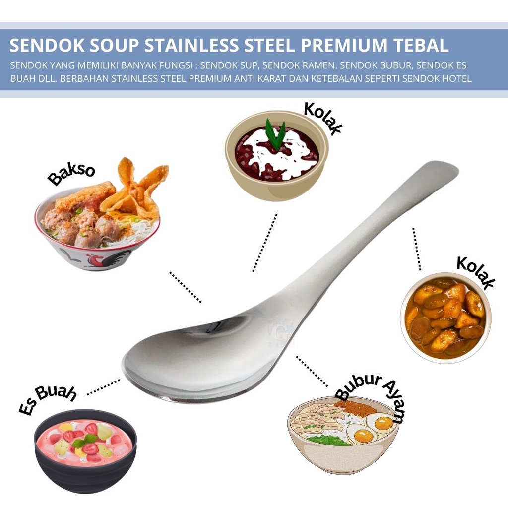 Sendok Sup / Sendok Bebek / Sendok Bubur Stainless Steel Kualitas PREMIUM