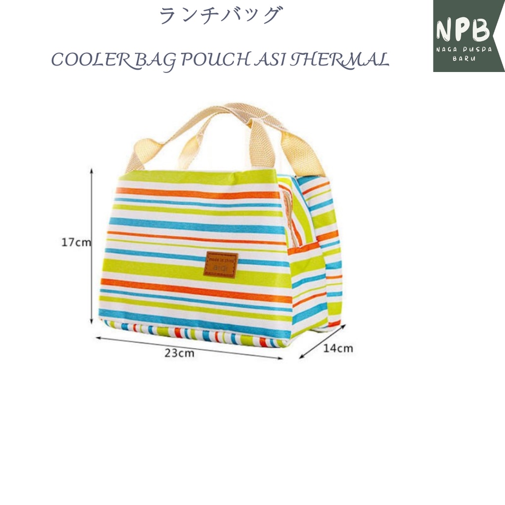 Cooler Bag Tas Bekal Mini Motif Salur - Cooler Bag Pouch Asi Thermal