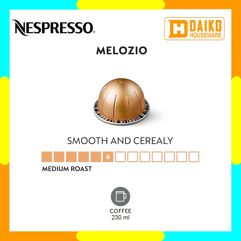 Capsule Nespresso Vertuo Melozio - Medium Roast Grand Lungo dan Mug Coffee
