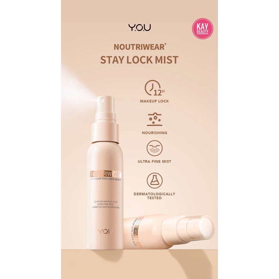 [BPOM][100%ORI&amp;READY]YOU NoutriWear+ Makeup Stay Lock Mist | Setting Spray | Oil Control | Hydrating &amp; Nourishing | Tahan Lama Hingga 12 Jam