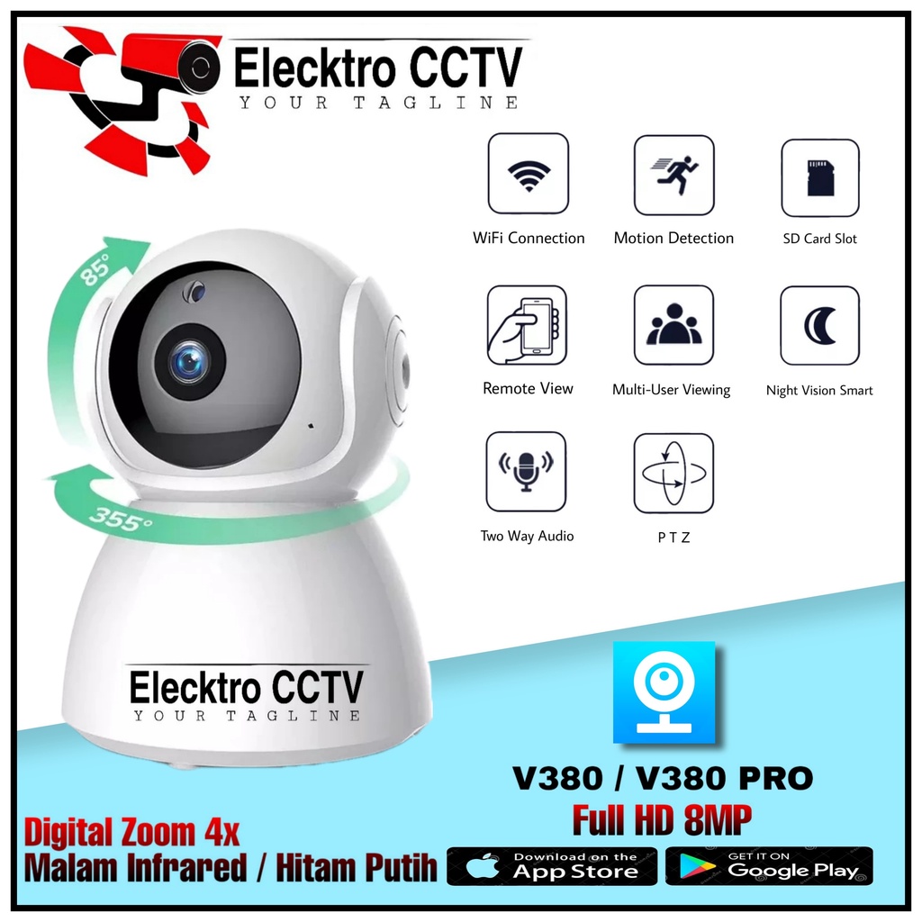 CCTV V380 Ip Camera mini 8MP HD 1080P wireless CCTV wifi snowman kamera cctv