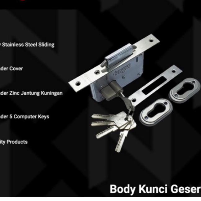 ✥ BODY MEKAR BODY KUNCI PINTU GESER SLEDING DOOR STAINLESS STEEL KUNCI PINTU SLIDING PINTU GESER STA