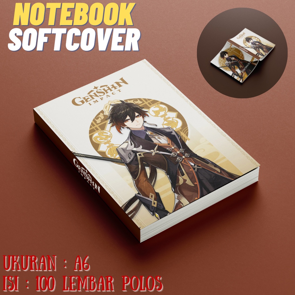 

Notebook / buku catatan soft cover zongli genshin Impact