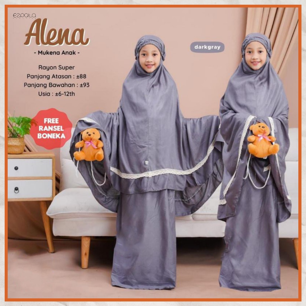 Ezpata Mukena Anak Polos Lucu Rukuh Rukuh Putusan Renda Free Tas Boneka Bahan Rayon Premium Adem dan Halus Terbaru 2023