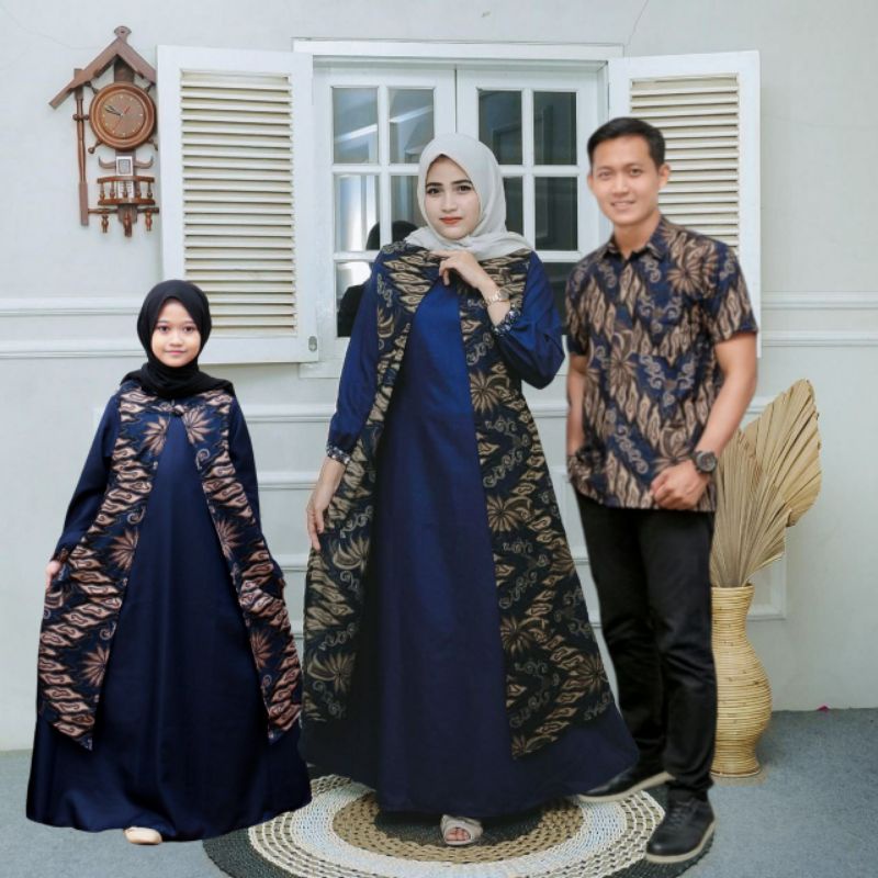 BATIK CANTIK POLOSAN BIRU TUA TOTOBO DONGKER MEGA MENDUNG LD 110 120 JUMBO DEWASA ANAK COUPLE