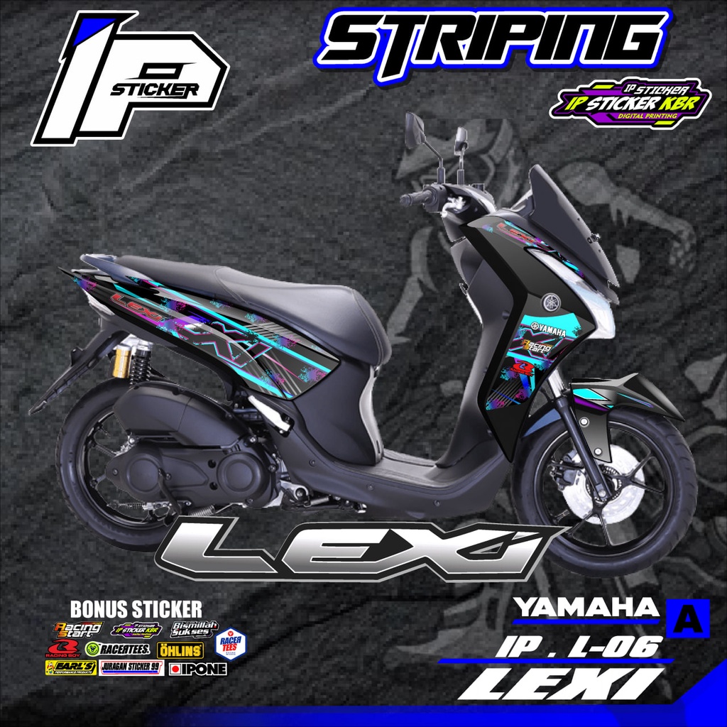 Striping Lexi - Stiker Sticker Striping Variasi Lis Yamaha Lexi - Striping Lexi Black Panther