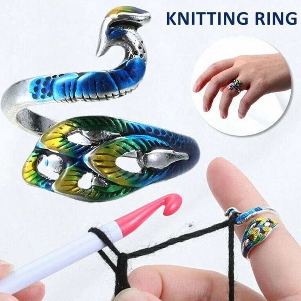 AnekaBenang - Ring Thimble Bentuk Merak /  Cincin Thimble Pelindung Jari