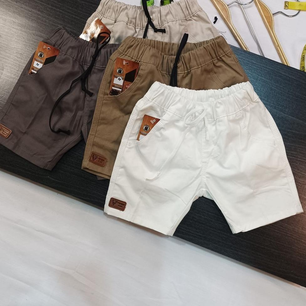 TREN TERBARU Rpc A/Celana chinos pendek slimfit usia 1-8th moca/abu/kreem/hitam/army/navy(R_two prem