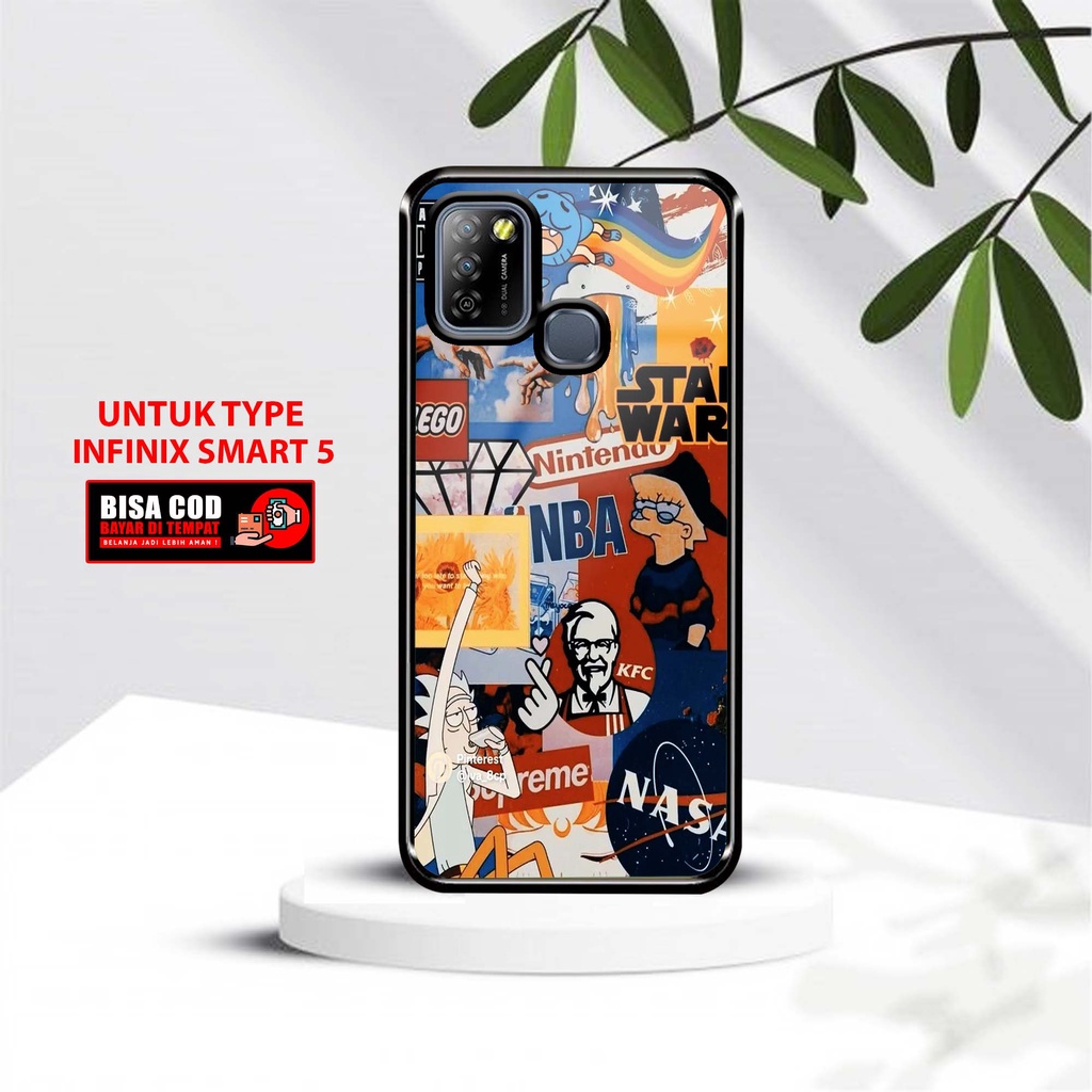 Case Infinix Smart 5 Smart 6 Ram 3 Terbaru [ Motif STIKR 1] Softcase 2D Glossy Infinix Smart 6 Ram 3