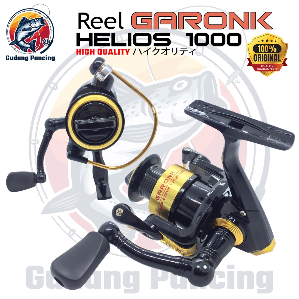 GARONK Spinning Reel Helios Ukuran 1000 Kerekan Atau Gulungan Pancing Kualitas Bagus Tersedia Warna Emas dan Merah ORIGINAL