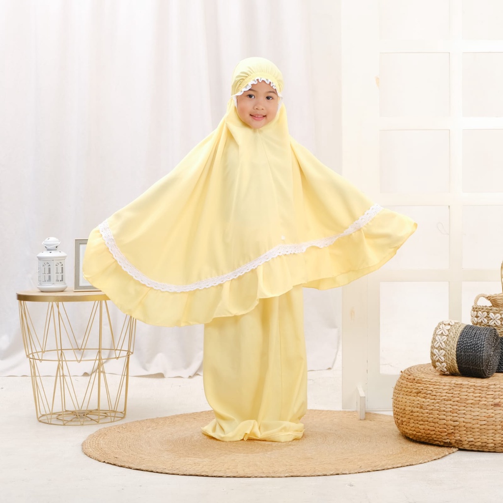 Mukena anak renda polos 2-6 tahun