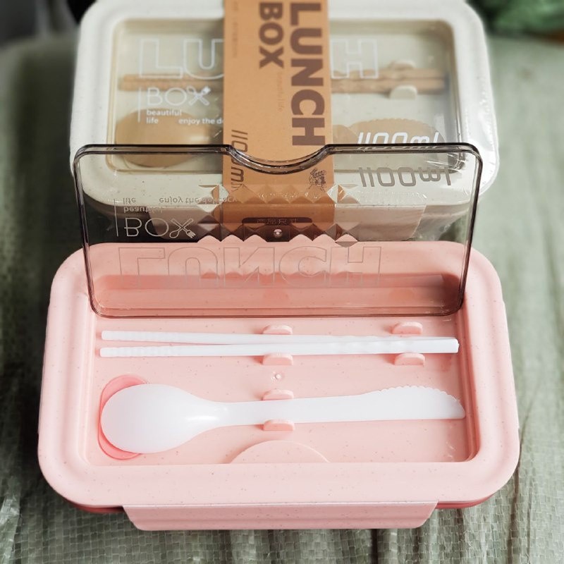 Lunch Box Bento SLIM / Kotak Makan / Tempat Makan Transparan 1100ML BPA