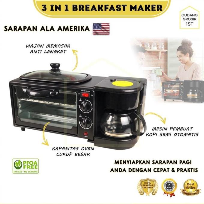 3 In 1 Microwave Oven Listrik Low Watt Pemanggang Roti Mikrowave Storvilzaya
