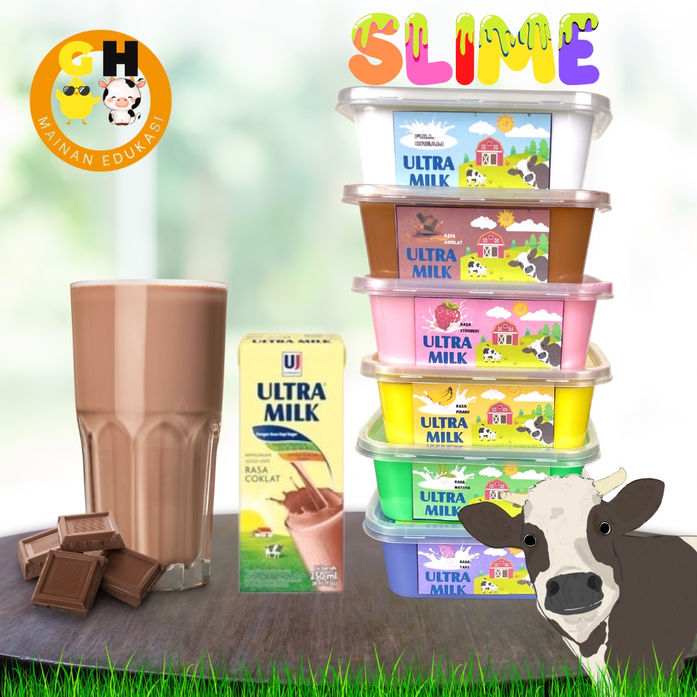 Slime Ultramilk 200ml Aroma Susu BONUS slime activator Tofu Slime Jiggly by GHEduPlay