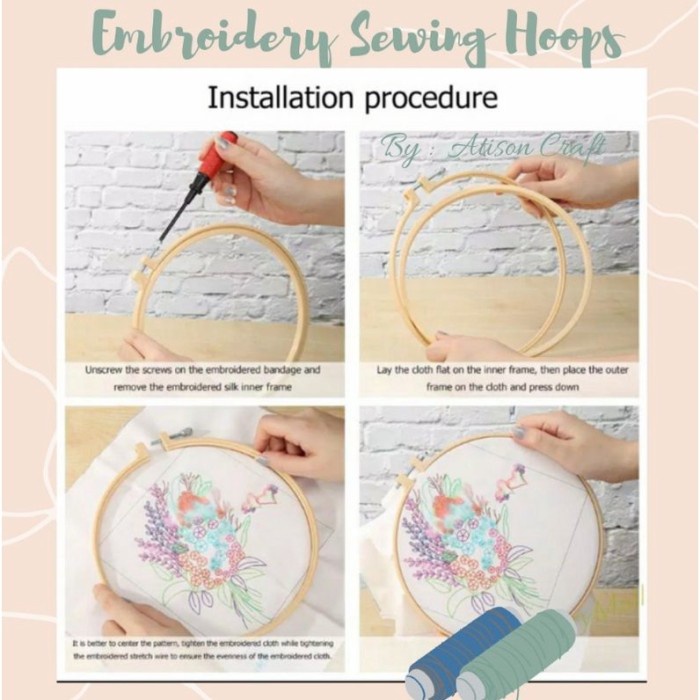 Terlaris Terbaru Diy Embroidery Hoop Kit Sulaman Kristik Jahit Bordir With Hoop