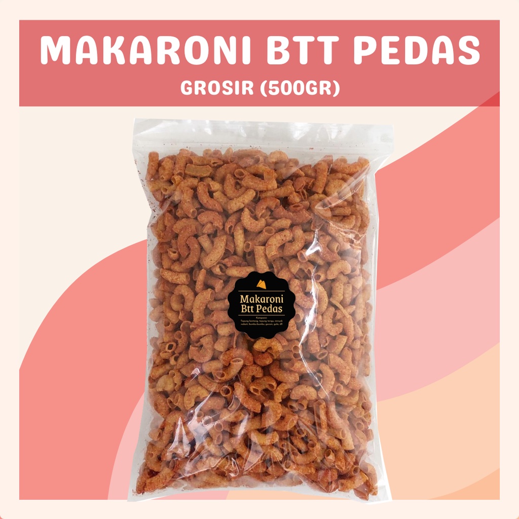 [DELISH SNACKS] Makaroni Bantet Pedas (Grosir) 500gr / Snack Cemilan Kilo Kiloan / Camilan Gurih