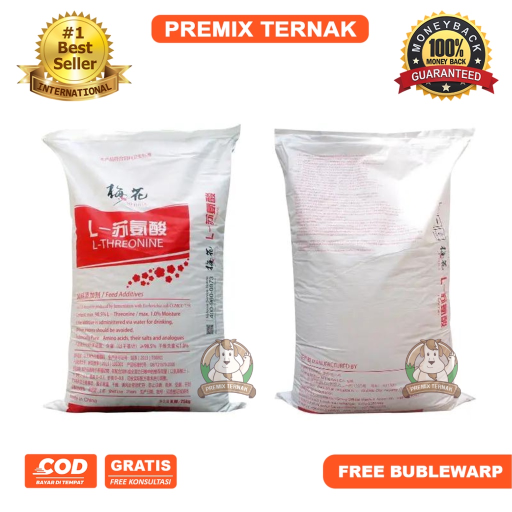 L THREONINE 1 SAK 25 kg - Threonine Asam Amino ternak 1 kg - L threonin - Asam amino untuk unggas dan babi - Asam amino ayam