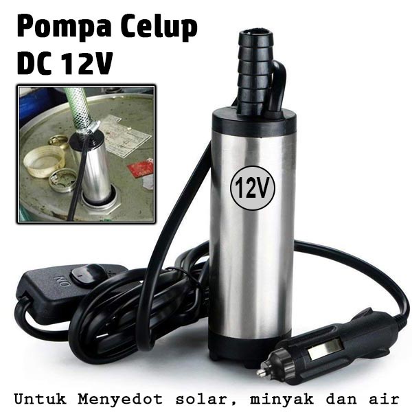 Pompa Celup Mini 12V DC Lighter Solar Pump / Pompa Air Oli Diesel Portabel 12 Volt