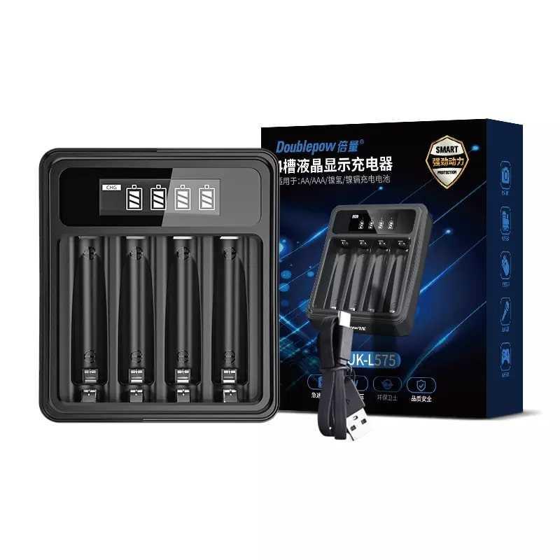 Doublepow Charger Baterai 4 slot AA/AAA with 4 PCS Baterai AA 1300mAh - UKL575 - Black