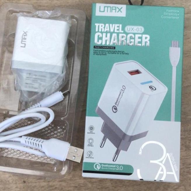 [BBS.7Fe23ᴿ] Charger Umax Fast charging QC 3.0 qualcomm kabel micro usb 3A original