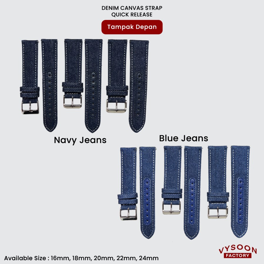 Tali Kulit Strap Jam Tangan Kulit Leather Jeans Nylon 20mm 22mm 24mm