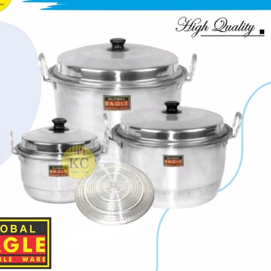 ☃ Panci Eagle Dandang Alumunium Langseng Kukusan Panci Steamer Panci Masak Global Eagle Pamci Rebus 