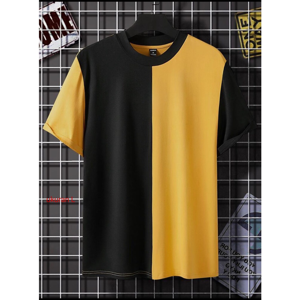 AMOSJKT28.OBLONG/BAJU DEWASA/ATASAN LENGAN PENDEK/BAJU KOMBINASI POLOS