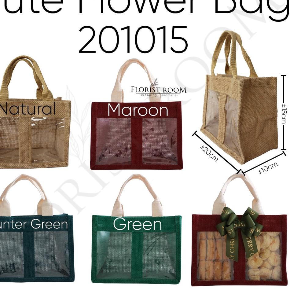 

Extra promo Jute Flower Bag 201015 - Kantong Goni - Hampers - Kado - Hadiah - Box Kue