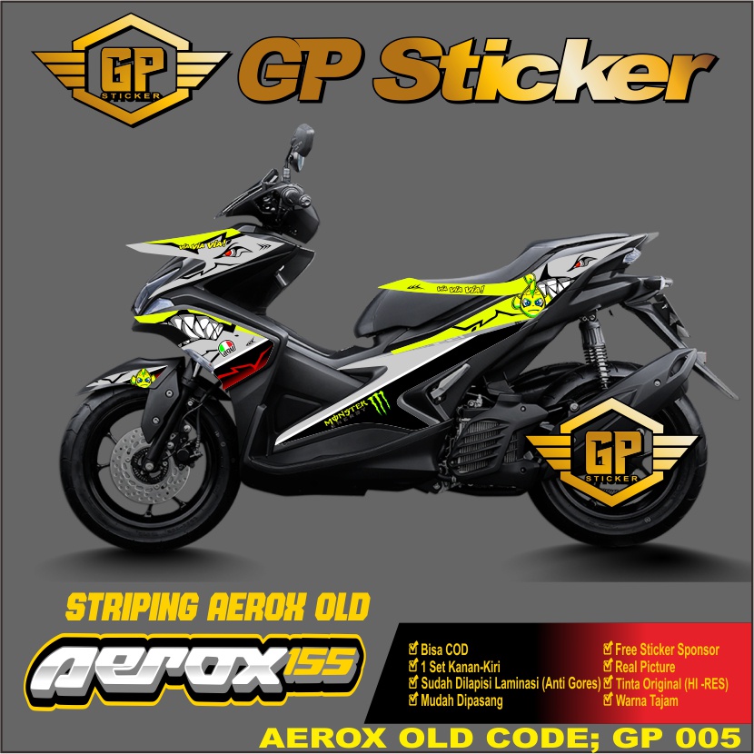 Sticker Variasi Aerox Old 155 Variasi Aerox Lama Stiker Striping Aerox 155 Old - GP 005