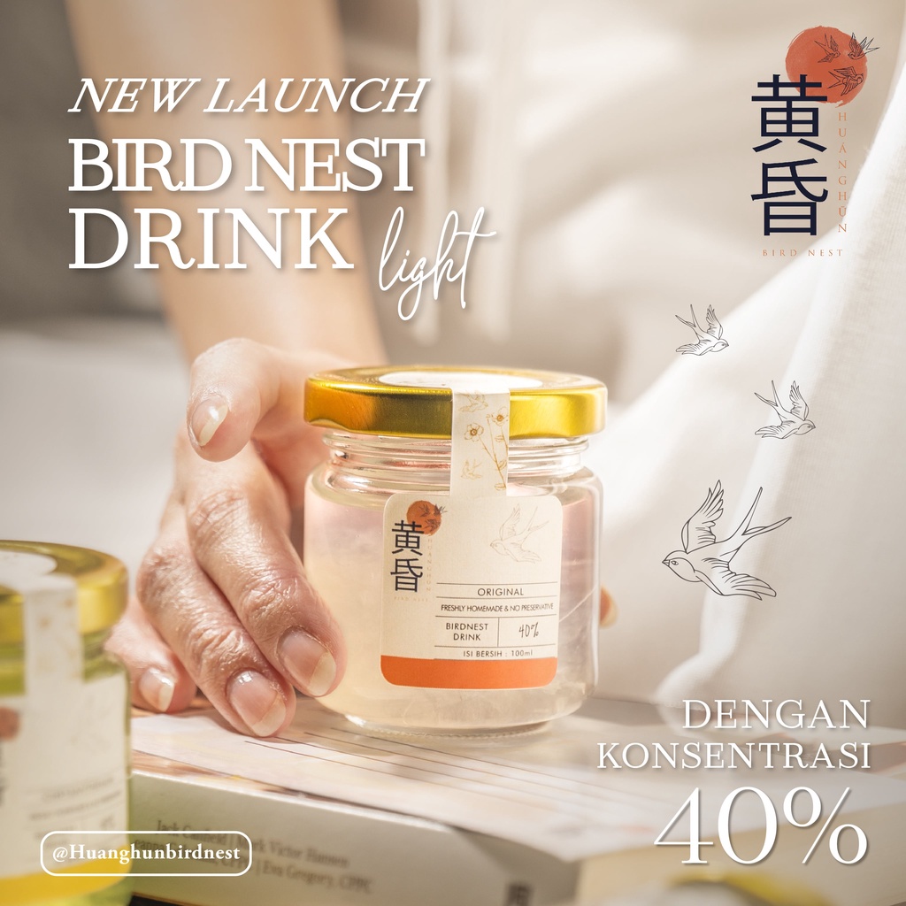 

HUANGHUN BIRDNEST DRINK LIGHT - MINUMAN SARANG BURUNG WALET(100ml - 35% bird nest)